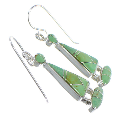 Southwest Turquoise Inlay Sterling Silver Earrings RX55598